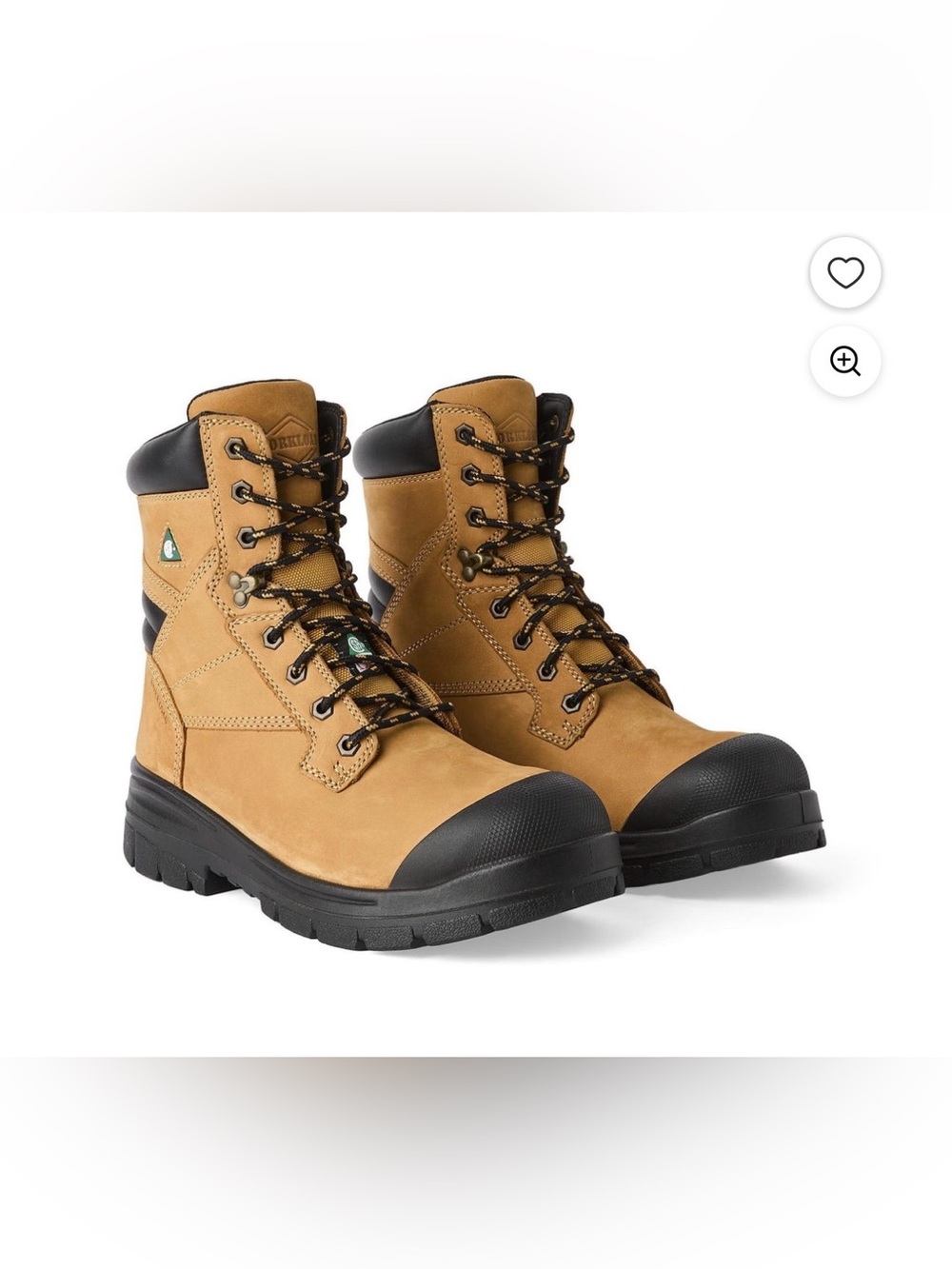 Men's Tan Work Boots with Black Accents